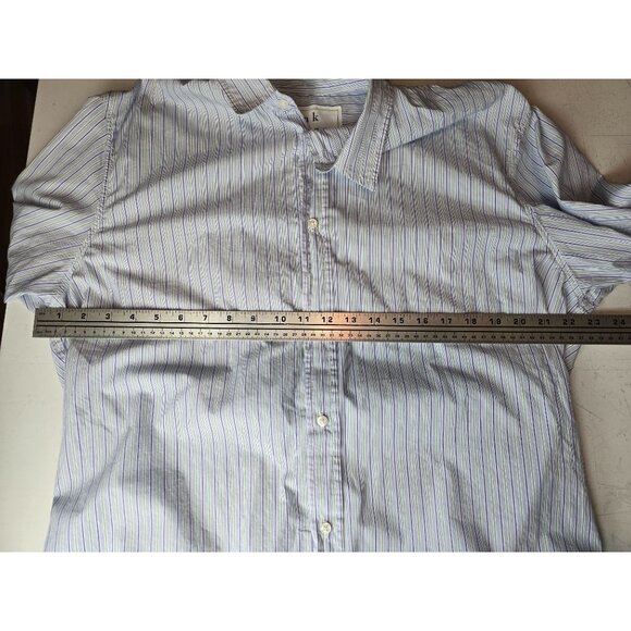 Frank & Eileen Paul Striped Button-Up XL Blue/Green 100% Cotton Made In USA - Picture 4 of 6